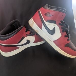 Jordan Kids Red and Black Sneakers